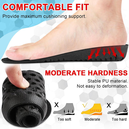 Ailaka Height Increase Insoles for Men Women, Honeycomb Shock Absorbing Cushion Insoles, Replacement Full Length Sports Shoe Height Inserts Height Elevation