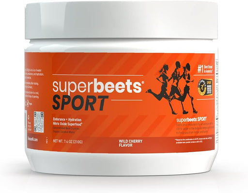 Humann Superbeets Sport Pre Workout Powder – NSF Certified for Sport – Caffeine Free Energy – Nitric Oxide Supplement – Creatine & Stimulant Free – Wild Cherry Flavor, 20 Servings
