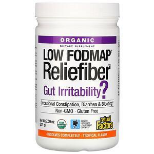 Natural Factors, Organic Low Fodmap Reliefiber, Tropical Flavor, 7.09 oz (201 g) - HealthCentralUSA