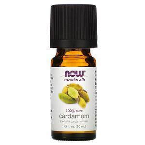 Now Foods, Essential Oils, 100% Pure Cardamom, 1/3 fl oz (10 ml) - HealthCentralUSA