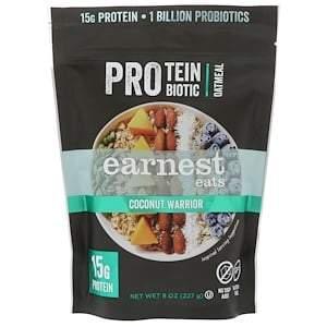 Earnest Eats, Protein Probiotic Oatmeal, Coconut Warrior, 8 oz (227 g) - HealthCentralUSA
