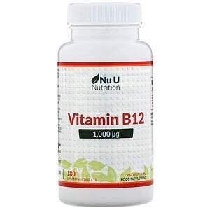Nu U Nutrition, Vitamin B12, 1,000 µg, 180 Vegetarian Tablets - HealthCentralUSA