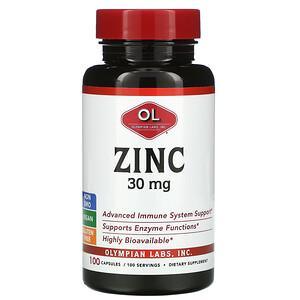 Olympian Labs, Zinc, 30 mg, 100 Capsules - HealthCentralUSA