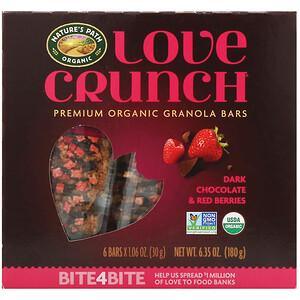 Nature's Path, Love Crunch, Premium Organic Granola Bars, Dark Chocolate & Red Berries, 6 Bars, 1.06 oz (30 g) Each - HealthCentralUSA