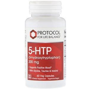 Protocol for Life Balance, 5-HTP, 200 mg, 60 Veg Capsules - HealthCentralUSA