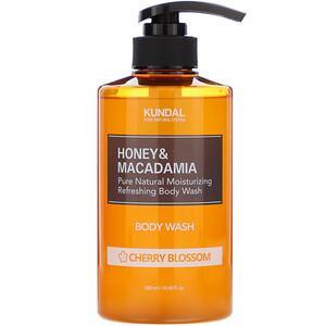 Kundal, Honey & Macadamia, Body Wash, Cherry Blossom, 16.90 fl oz (500 ml) - HealthCentralUSA