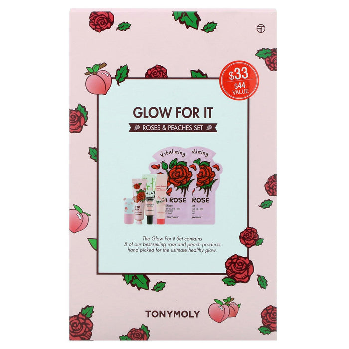 Tony Moly, Glow For It, Roses & Peaches Set, 6 Piece Set - HealthCentralUSA