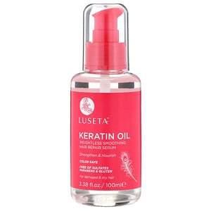 Luseta Beauty, Keratin Oil, Weightless Smoothing Hair Repair Serum, 3.38 fl oz (100 ml) - HealthCentralUSA