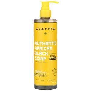 Alaffia, Authentic African Black Soap Body Wash, Charcoal Honey, 12 fl oz (354 ml) - HealthCentralUSA
