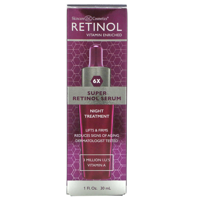 Skincare LdeL Cosmetics Retinol, Super Retinol Serum, Night Treatment, 1 fl oz (30 ml) - HealthCentralUSA