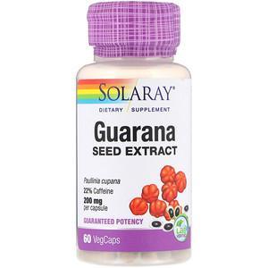 Solaray, Guarana Seed Extract, 200 mg, 60 Vegcaps - HealthCentralUSA