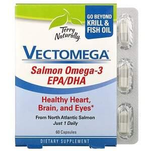 Terry Naturally, Vectomega, Salmon Omega-3 EPA/DHA, 60 Capsules - HealthCentralUSA