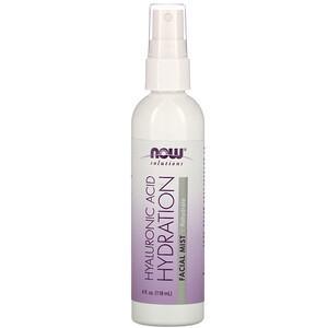 Now Foods, Solutions, Hyaluronic Acid Hydration Facial Mist, 4 fl oz (118 ml) - HealthCentralUSA
