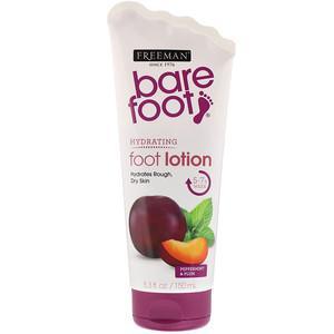 Freeman Beauty, Bare Foot, Hydrating, Foot Lotion, Peppermint & Plum, 5.3 fl oz (150 ml) - HealthCentralUSA