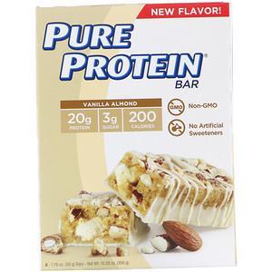 Pure Protein, Vanilla Almond Bar, 6 Bars, 1.76 oz (50 g) Each - HealthCentralUSA