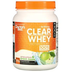 Doctor's Best, Clear Whey Protein Isolate, Green Apple, 1.16 lb (525 g) - HealthCentralUSA