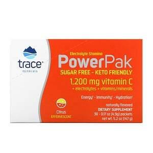 Trace Minerals Research, Electrolyte Stamina PowerPak, Sugar Free, Citrus, 30 Packets, 0.17 oz (4.9 g) Each - HealthCentralUSA