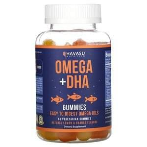 Havasu Nutrition, Omega + DHA Gummies, Natural Lemon & Orange, 60 Vegetarian Gummies - HealthCentralUSA
