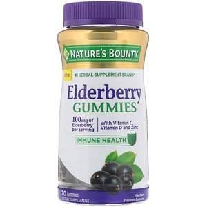 Nature's Bounty, Elderberry Gummies, 100 mg, 70 Gummies - HealthCentralUSA