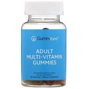 GummYum!, Adult Multi-Vitamin Gummies, Assorted Natural Flavors, 60 Gummies - HealthCentralUSA