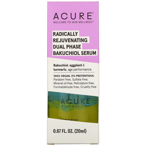 Acure, Radically Rejuvenating Dual Phase Bakuchiol Serum, 0.67 fl oz (20 ml) - HealthCentralUSA