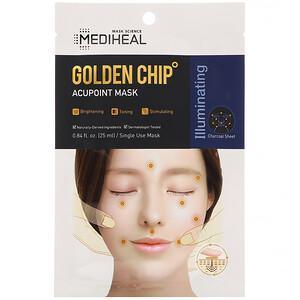 Mediheal, Golden Chip, Acupoint Beauty Mask, 1 Sheet, 0.84 fl oz (25 ml) - HealthCentralUSA