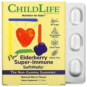 ChildLife, Elderberry Super-Immune SoftMelts, Natural Berry Flavor, 27 Tablets - HealthCentralUSA