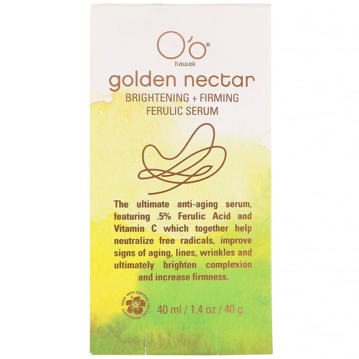 O'o Hawaii, Golden Nectar, Brightening + Firming Ferulic Serum, 1.4 oz (40 ml) - HealthCentralUSA