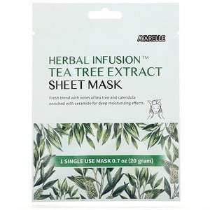 Avarelle, Herbal Infusion, Tea Tree Extract Beauty Sheet Mask, 1 Sheet, 0.7 oz (20 g) - HealthCentralUSA