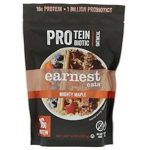 Earnest Eats, Protein Probiotic Oatmeal, Mighty Maple, 8 oz (227 g) - HealthCentralUSA