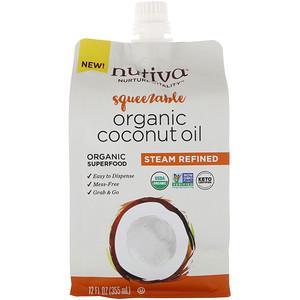Nutiva, Organic Squeezable, Steam Refined Coconut Oil, 12 fl oz (355 ml) - HealthCentralUSA