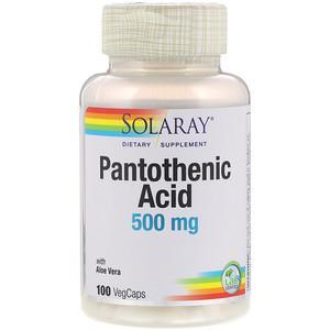 Solaray, Pantothenic Acid, 500 mg, 100 VegCaps - HealthCentralUSA