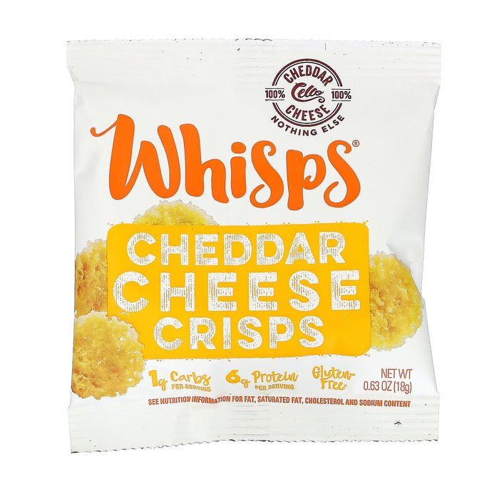 Whisps, Cheddar Cheese Crisps, Snack Packs, 6 Pouches, 0.63 oz (18 g) Each