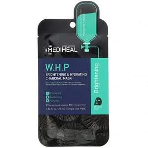 Mediheal, W.H.P, Brightening & Hydrating Charcoal Beauty Mask, 1 Sheet, 0.84 fl oz (25 ml) - HealthCentralUSA