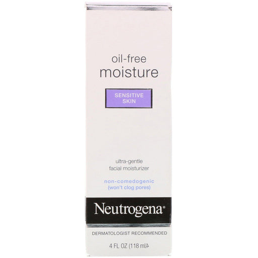 Neutrogena, Oil Free Moisture, Ultra-Gentle Facial Moisturizer, Sensitive Skin, 4 fl oz (118 ml) - HealthCentralUSA