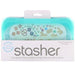 Stasher, Reusable Silicone Food Bag, Snack Size Small, Aqua, 9.9 fl oz (293.5 ml) - HealthCentralUSA