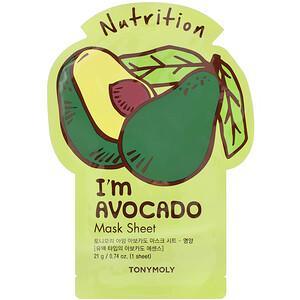 Tony Moly, I'm Avocado, Nutrition Beauty Mask Sheet, 1 Sheet, 0.74 oz (21 g) - HealthCentralUSA