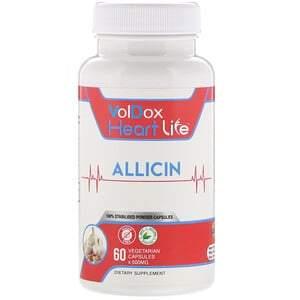 Allimax, HeartLife, Allicin, 500 mg, 60 Vegetarian Capsules - HealthCentralUSA