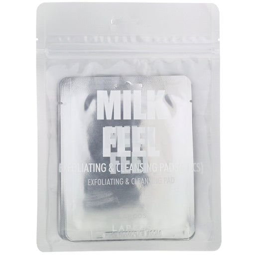 Lapcos, Milk Feel, Exfoliating & Cleansing Pad, 5 Pads, 0.24 oz (7 g) Each - HealthCentralUSA