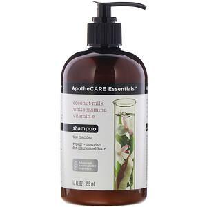 ApotheCARE Essentials, The Mender, Shampoo, Coconut Milk & White Jasmine & Vitamin E, 12 fl oz (355 ml) - HealthCentralUSA