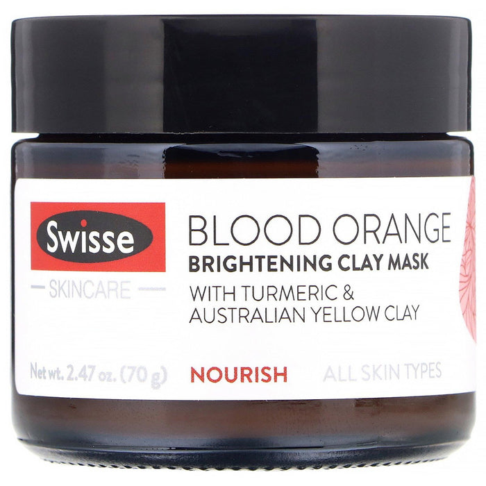 Swisse, Skincare, Blood Orange Brightening Clay Mask, 2.47 oz (70 g) - HealthCentralUSA