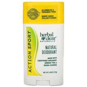 21st Century, Herbal Clear Naturally, Natural Deodorant, Action Sport, 2.65 oz (75 g) - HealthCentralUSA