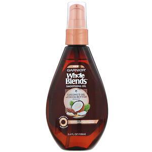 Garnier, Whole Blends, Coconut Oil & Cocoa Butter Smoothing Oil, 3.4 fl oz (100 ml) - HealthCentralUSA