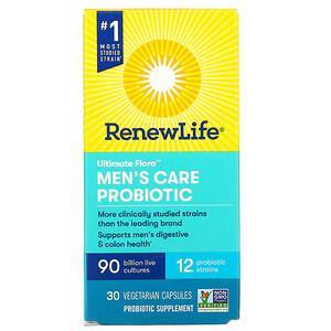 Renew Life, Ultimate Flora, Men's Care Probiotic, 90 Billion Live Cultures, 30 Vegetarian Capsules - HealthCentralUSA