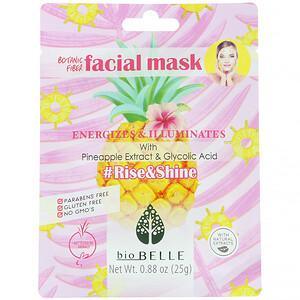 Biobelle, Botanic Fiber Facial Mask, Energizes & Illuminates, #Rise&Shine, 1 Sheet, 0.88 oz (25 g) - HealthCentralUSA