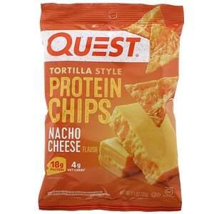 Quest Nutrition, Tortilla Style Protein Chips, Nacho Cheese, 12 Bags, 1.1 oz (32 g ) Each - HealthCentralUSA