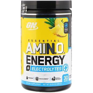 Optimum Nutrition, ESSENTIAL AMIN.O. ENERGY + ELECTROLYTES, Pineapple Twist, 10.05 oz (285 g) - HealthCentralUSA