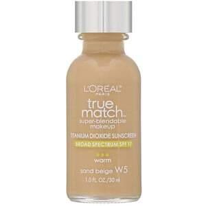 L'Oreal, True Match Super-Blendable Makeup, W5 Sand Beige, 1 fl oz (30 ml) - HealthCentralUSA