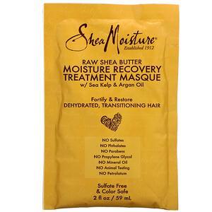 SheaMoisture, Moisture Recovery Treatment Masque with Seal Kelp & Argan Oil, Raw Shea Butter, 2 fl oz (59 ml) - HealthCentralUSA