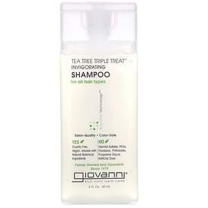 Giovanni, Tea Tree Triple Treat, Invigorating Shampoo, For All Hair Types, 2 fl oz (60 ml) - HealthCentralUSA